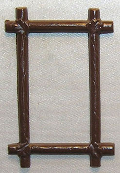 Dollhouse Miniature Picture Frame, Rectangle Log, Brown